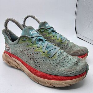 Hoka One One Clifton 8 Womens Size 5.5 B Aqua Green Athletic Shoes Running Walk